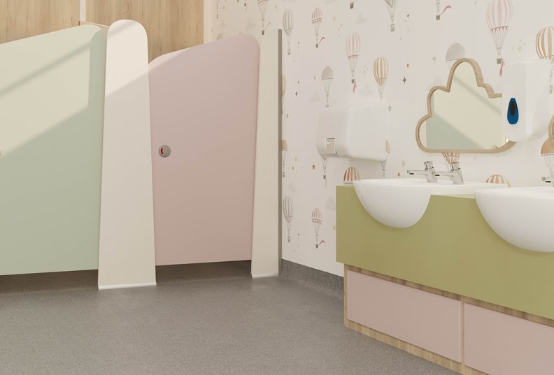 Venesta Washrooms Childrens Toilet Cubicle Lollipop3