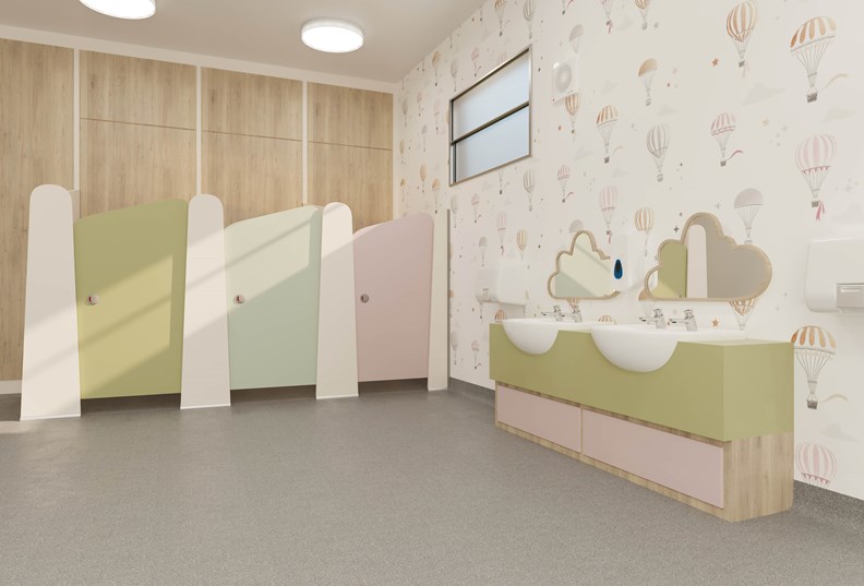 Venesta Washrooms Childrens Toilet Cubicle Lollipop1
