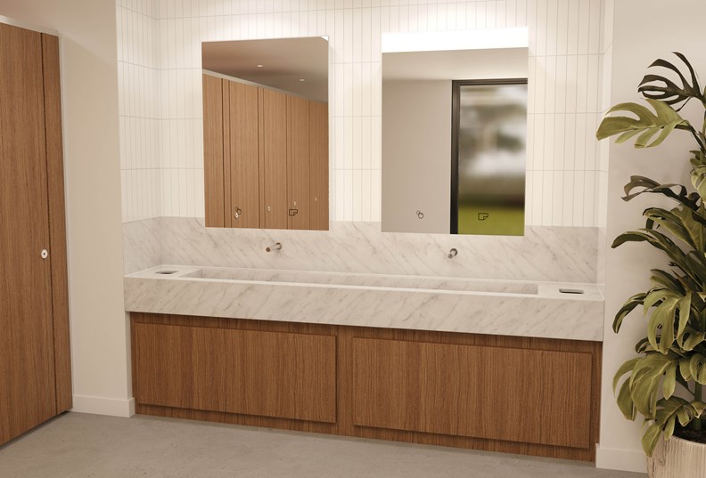 Venesta Washrooms Solid Surface Washtrough Vanity Unit Wt6 Main1